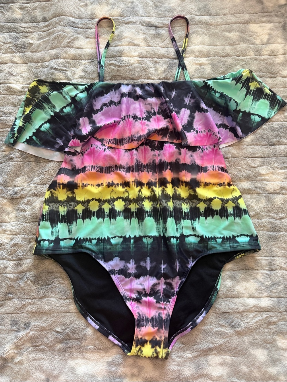 Sugar & Jade Girls' Multicolor Ruffle One-Piece Swimsuit Size 20/22 Plus